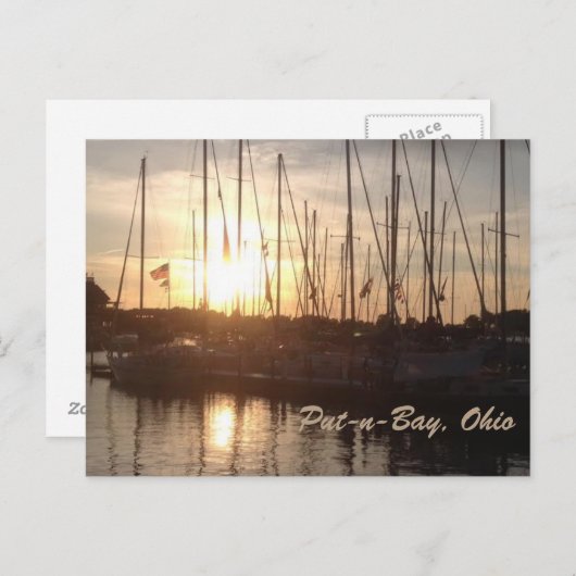 PutnBay Sunset Boats Photo Briefkaart (Voorkant / Achterkant)