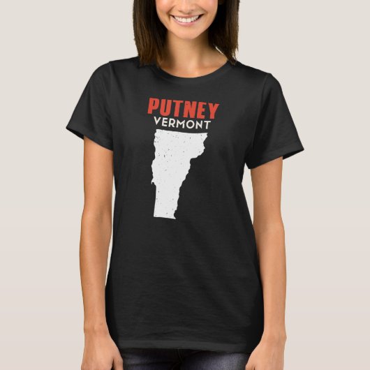 Putney Vermont USA State Travel Vermonter T-shirt (Voorkant)