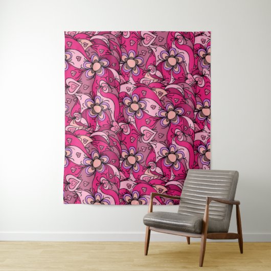 Putrofielen en bloesems patroon wandkleed (In situ)