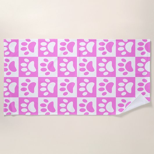 Putrofielenafdrukken en controllerbordpatronen strandlaken (Voorkant)