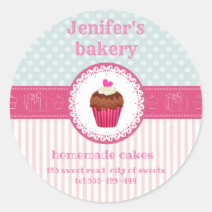 Putrofielenappelkoekjes, homemade bakkerij ronde sticker