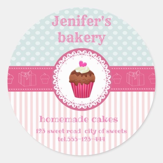 Putrofielenappelkoekjes, homemade bakkerij ronde sticker (Voorkant)