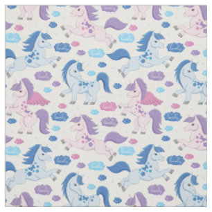 Putroze en blauwe eenhoorns patroon Fabric Stof