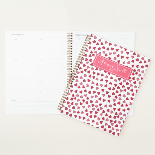 Putroze en rode harten Patroonplaat Planner (Display)