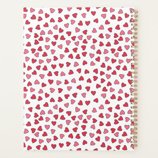 Putroze en rode harten Patroonplaat Planner (Achterkant)