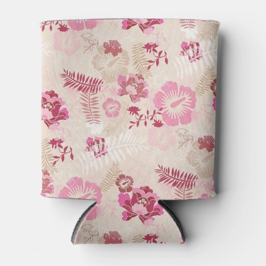 Putroze moderne bloemen patroon Hoogste sneakers Blikjeskoeler (Voorkant)