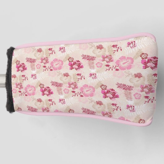 Putroze moderne bloemen patroon Hoogste sneakers Golfheadcover (Voorkant)