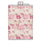 Putroze moderne bloemen patroon Hoogste sneakers Heupfles (Achterkant)