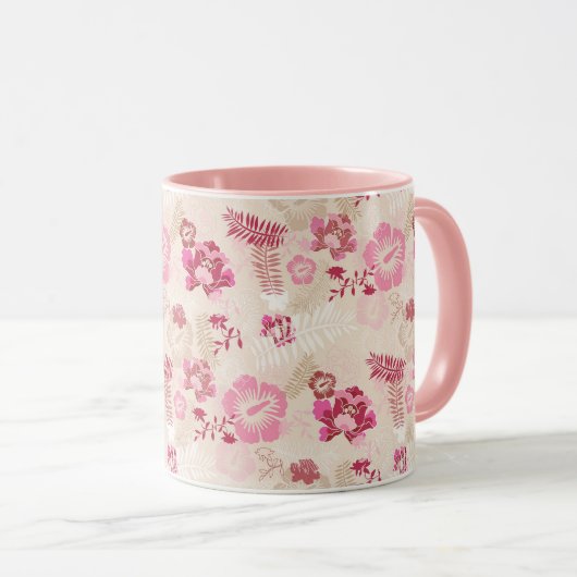 Putroze moderne bloemen patroon Hoogste sneakers Mok (Voorkant rechts)