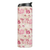 Putroze moderne bloemen patroon Hoogste sneakers Thermosbeker (Gedraaid links)