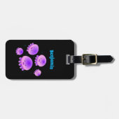 Putroze paarse kwal kawaii cartoon bagagelabel (Voorkant horizontaal)