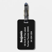 Putroze paarse kwal kawaii cartoon bagagelabel (Achterkant verticaal)