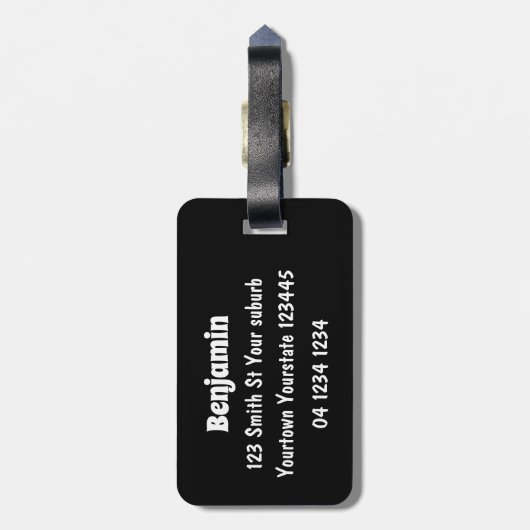 Putroze paarse kwal kawaii cartoon bagagelabel (Achterkant verticaal)