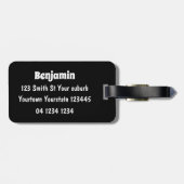 Putroze paarse kwal kawaii cartoon bagagelabel (Achterkant horizontaal)