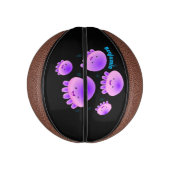 Putroze paarse kwal kawaii cartoon basketbal (Verticaal)