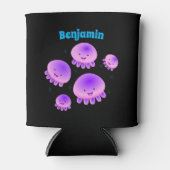 Putroze paarse kwal kawaii cartoon blikjeskoeler (Voorkant)