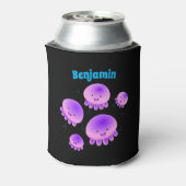 Putroze paarse kwal kawaii cartoon blikjeskoeler (Blikje Achterkant)