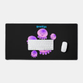 Putroze paarse kwal kawaii cartoon bureaumat (Keyboard & Muis)
