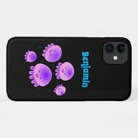 Putroze paarse kwal kawaii cartoon Case-Mate iPhone case (Achterkant (horizontaal))