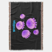 Putroze paarse kwal kawaii cartoon deken (Voorkant Verticaal)