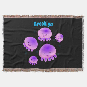 Putroze paarse kwal kawaii cartoon deken