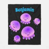 Putroze paarse kwal kawaii cartoon fleece deken (Voorkant)