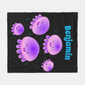 Putroze paarse kwal kawaii cartoon fleece deken (Voorkant (Horizontaal))