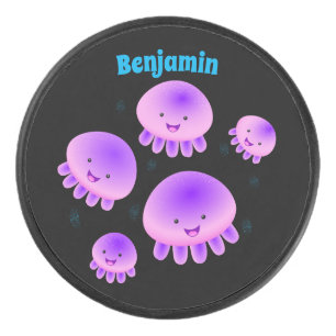 Putroze paarse kwal kawaii cartoon hockey puck