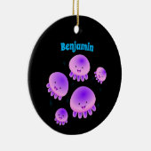 Putroze paarse kwal kawaii cartoon keramisch ornament (Rechts)