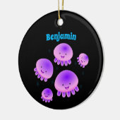 Putroze paarse kwal kawaii cartoon keramisch ornament (Links)