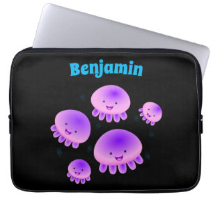 Putroze paarse kwal kawaii cartoon laptop sleeve