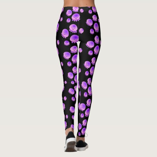 Putroze paarse kwal kawaii cartoon leggings (Achterkant)