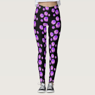 Putroze paarse kwal kawaii cartoon leggings