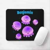 Putroze paarse kwal kawaii cartoon muismat (Met muis)