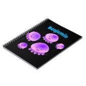 Putroze paarse kwal kawaii cartoon notitieboek (Linkerzijde)