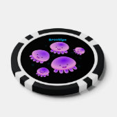 Putroze paarse kwal kawaii cartoon poker chips (Enkel)