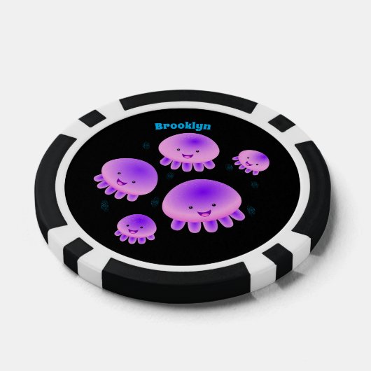 Putroze paarse kwal kawaii cartoon poker chips (Enkel)