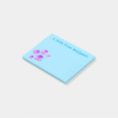 Putroze paarse kwal kawaii cartoon post-it® notes (Schuin)