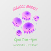 Putroze paarse kwal kawaii cartoon raamsticker (Vel)