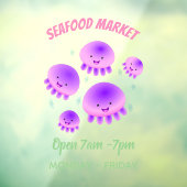 Putroze paarse kwal kawaii cartoon raamsticker (Vel 3)