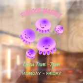 Putroze paarse kwal kawaii cartoon raamsticker (Vel 2)