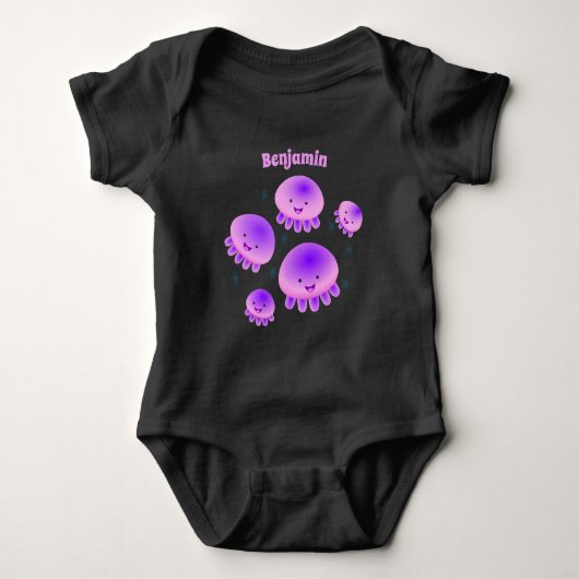 Putroze paarse kwal kawaii cartoon romper (Voorkant)