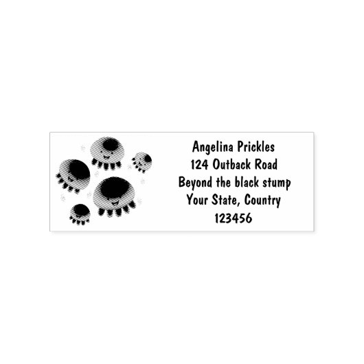Putroze paarse kwal kawaii cartoon rubberstempel (Afrduk)