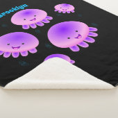 Putroze paarse kwal kawaii cartoon sherpa deken (3/4)