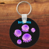 Putroze paarse kwal kawaii cartoon sleutelhanger (Voorkant)