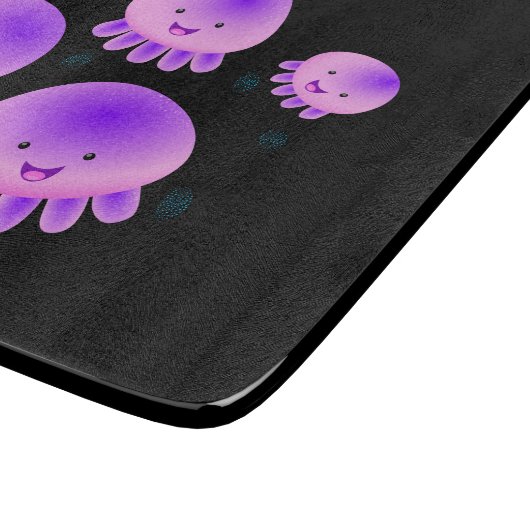 Putroze paarse kwal kawaii cartoon snijplank (Hoek)