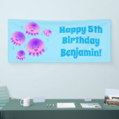 Putroze paarse kwal kawaii cartoon spandoek (Beurs)