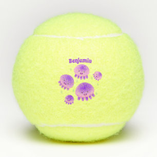 Putroze paarse kwal kawaii cartoon tennisballen