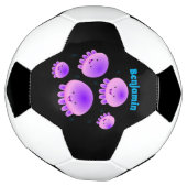 Putroze paarse kwal kawaii cartoon voetbal (Gedraaid)