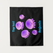 Putroze paarse kwal kawaii cartoon wandkleed (Voorkant)